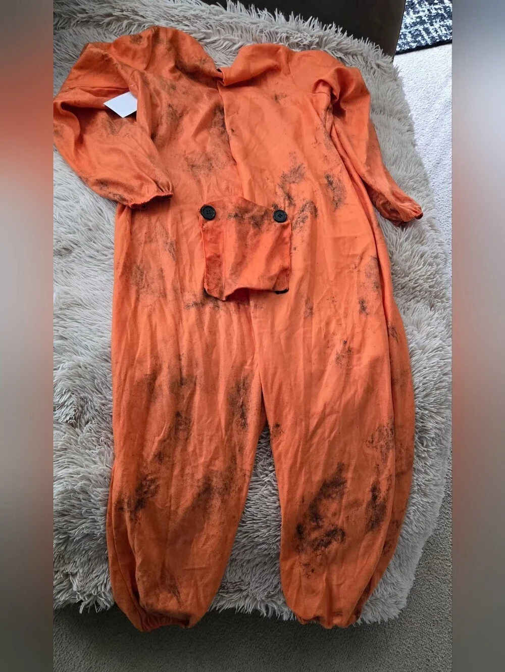 SAM. Orange Burlap-Head Scarecrow Kids Costume #1351